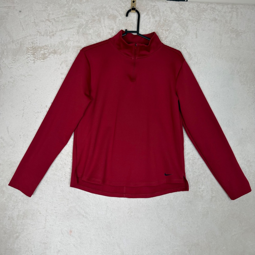 Nike Womens Therma-FIT 1/4 Zip Training Top Red NWT Outdoor Hiking Running